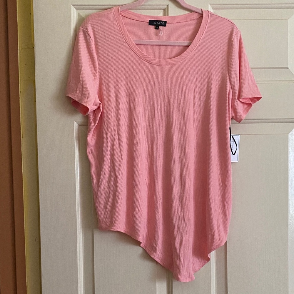 NWT STATE Women's Pink Short Sleeve Top, Size L